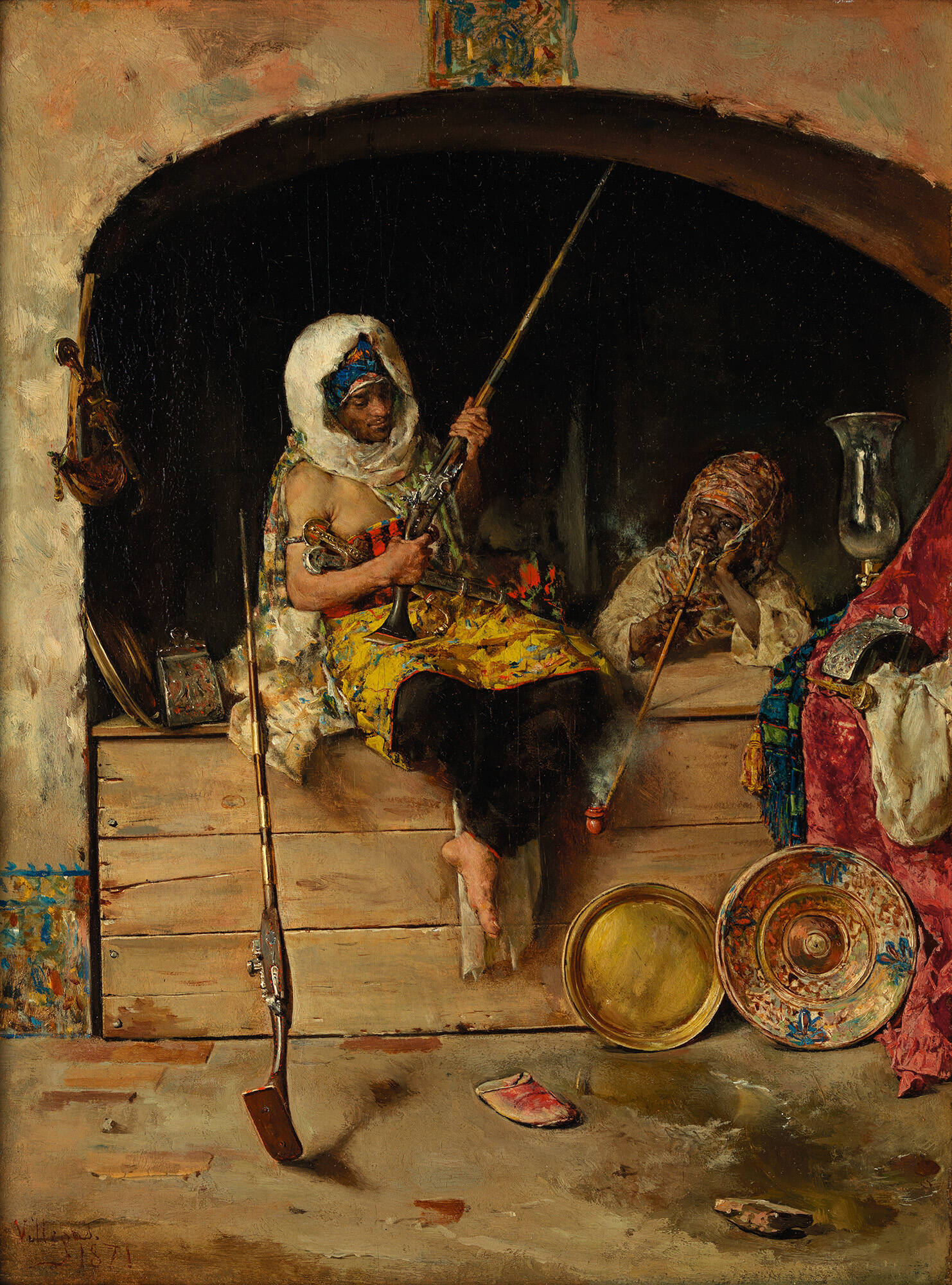 Moroccans Examining Arms