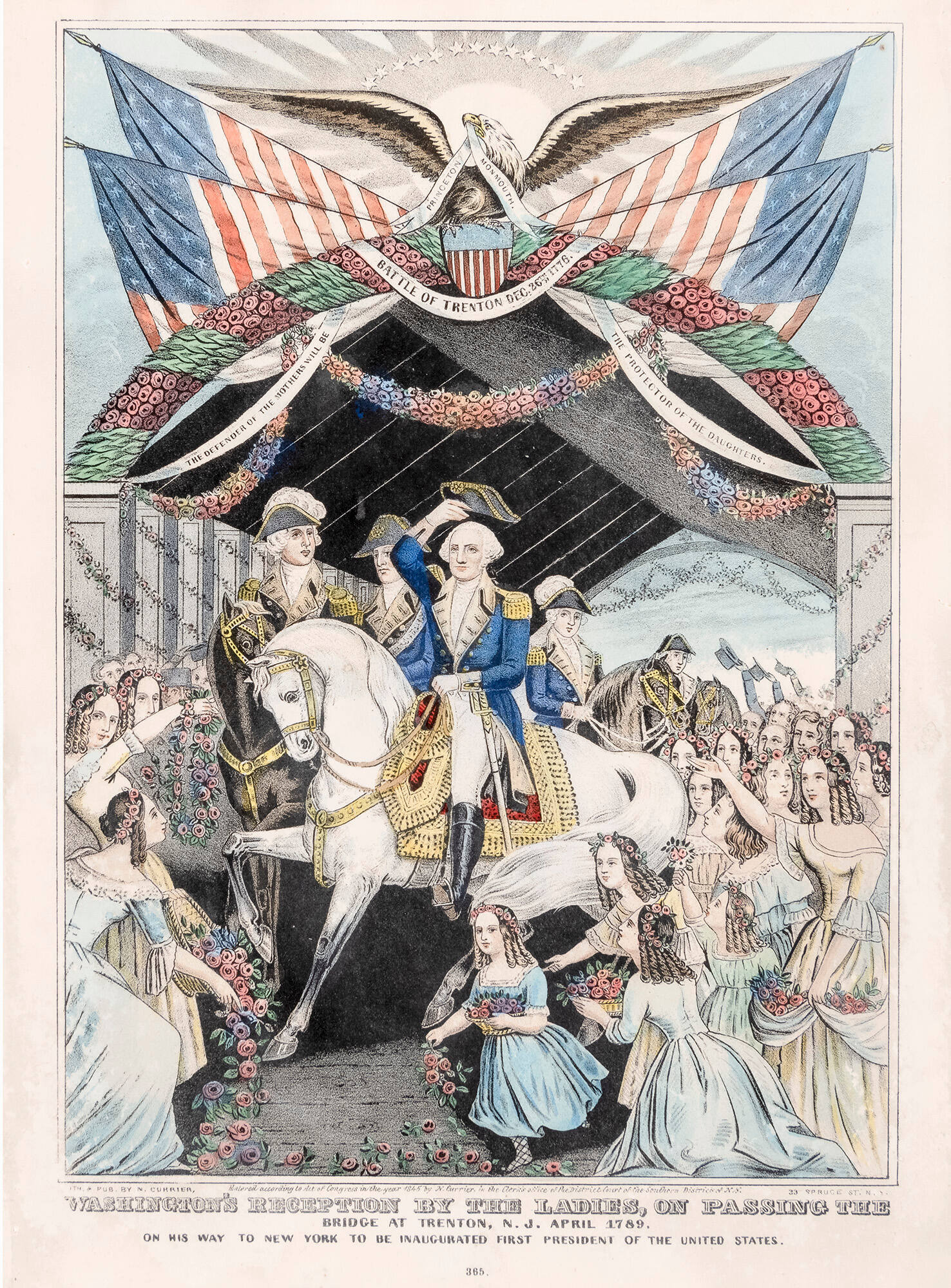 Washington's Reception by the Ladies, On Passing the Bridge at Trenton, N.J. April 1789: On His Way to New York to be Inaugurated First President of the United States
