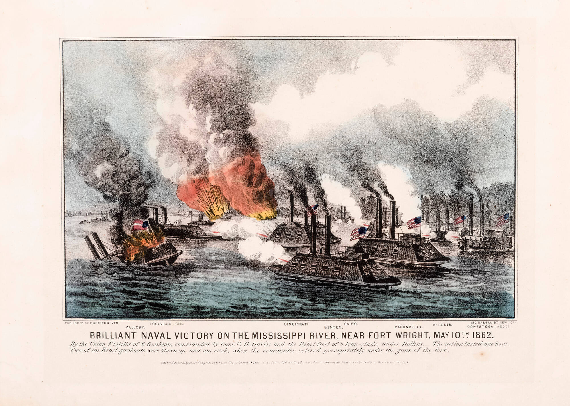 Brilliant Naval Victory on the Mississippi River, Near Fort Wright, May 10th 1862