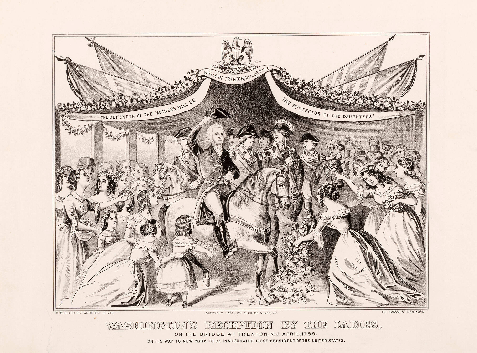 Washington's Reception by the Ladies on the Bridge at Trenton, N.J. April, 1789: On His Way to New York to be Inaugurated First President of the United States