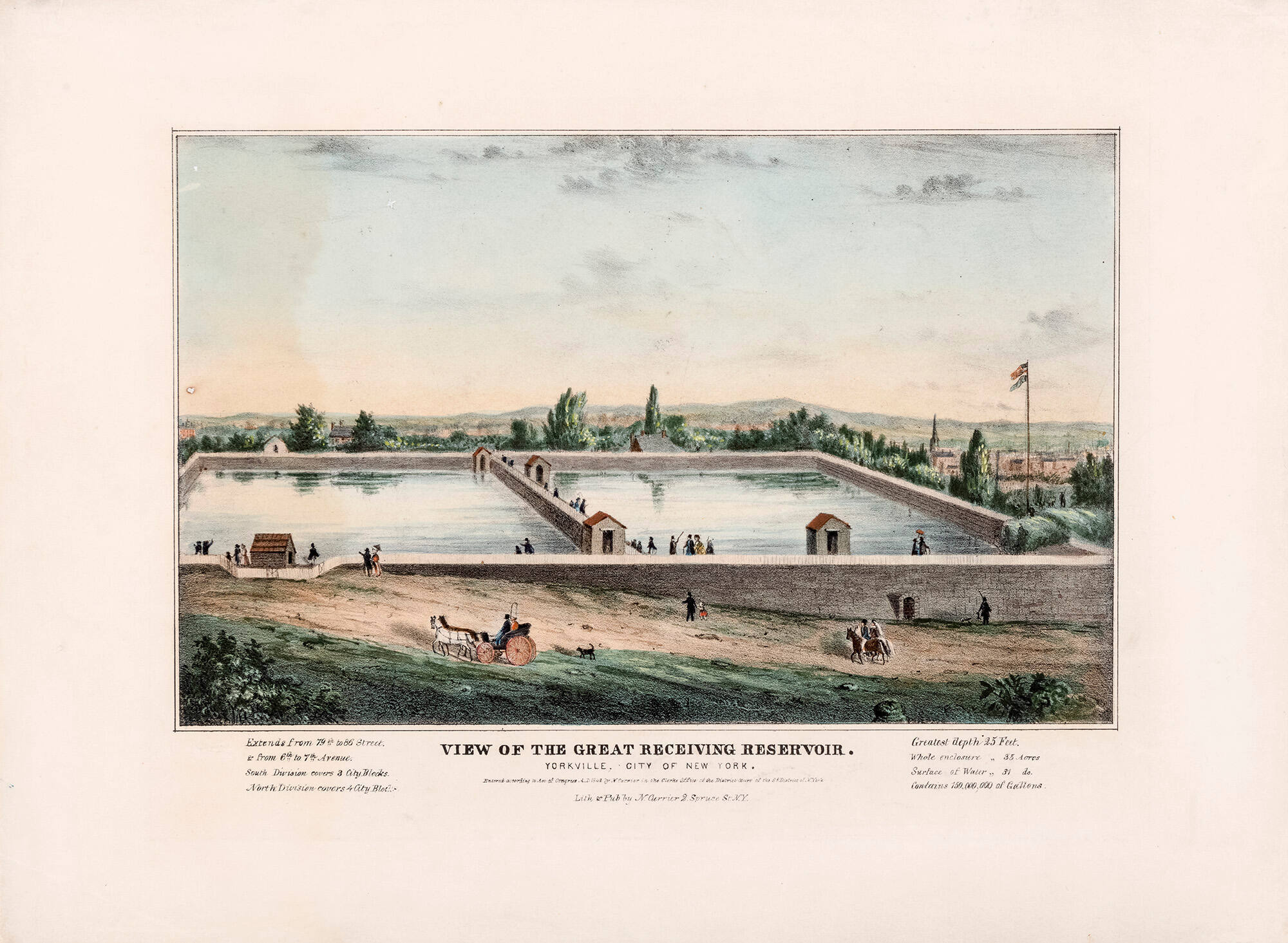View of the Great Receiving Reservoir: Yorkville, City of New York