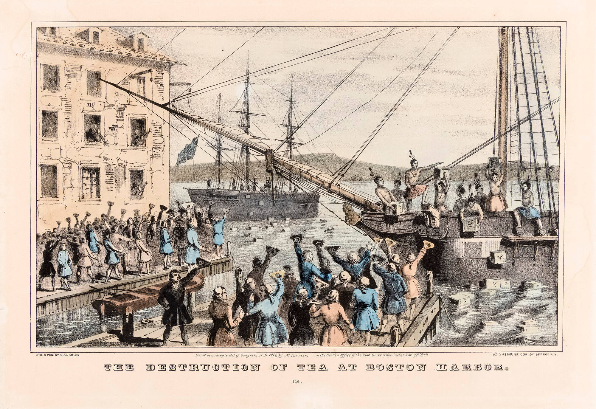 The Destruction of Tea at Boston Harbor