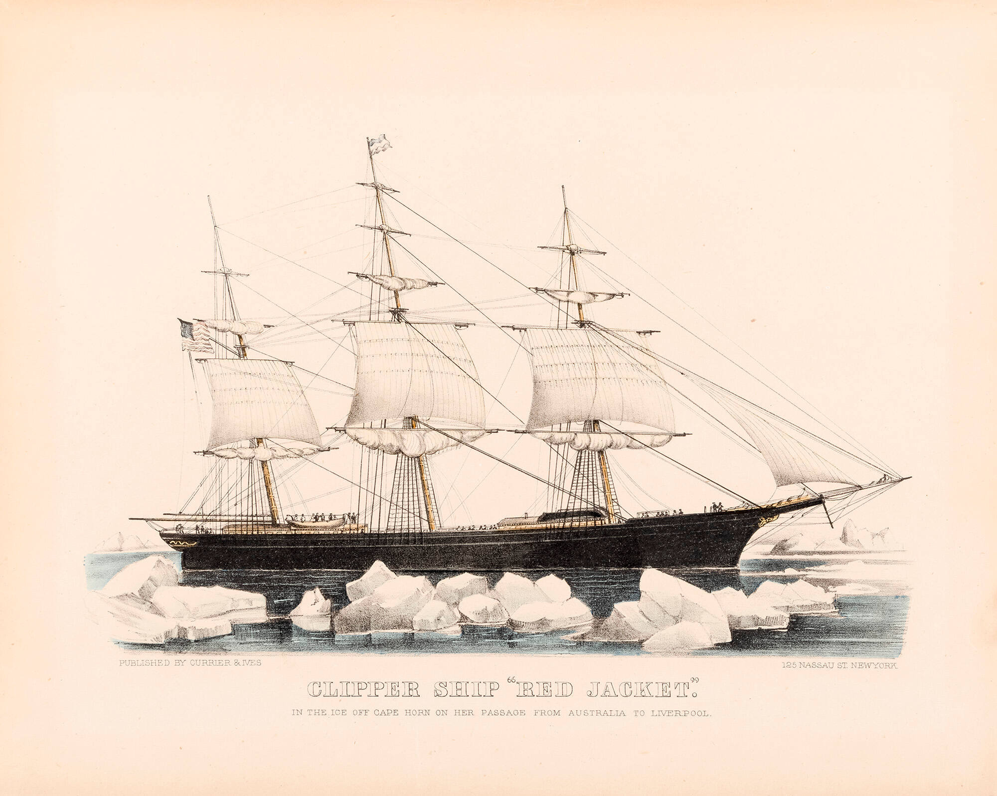 Clipper Ship "Red Jacket": In the Ice Off Cape Horn on Her Passage from Australia to Liverpool