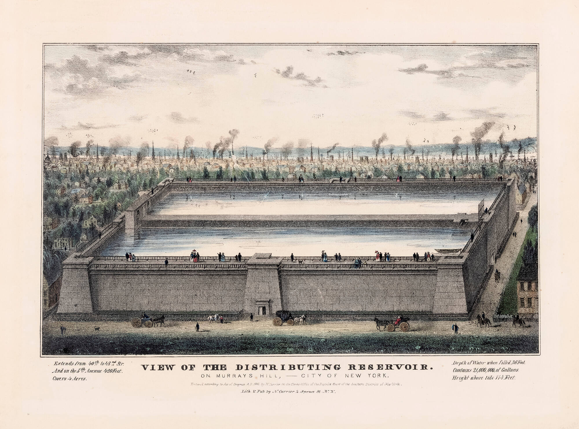 View of the Distribution Reservoir: On Murray's Hill - City of New York