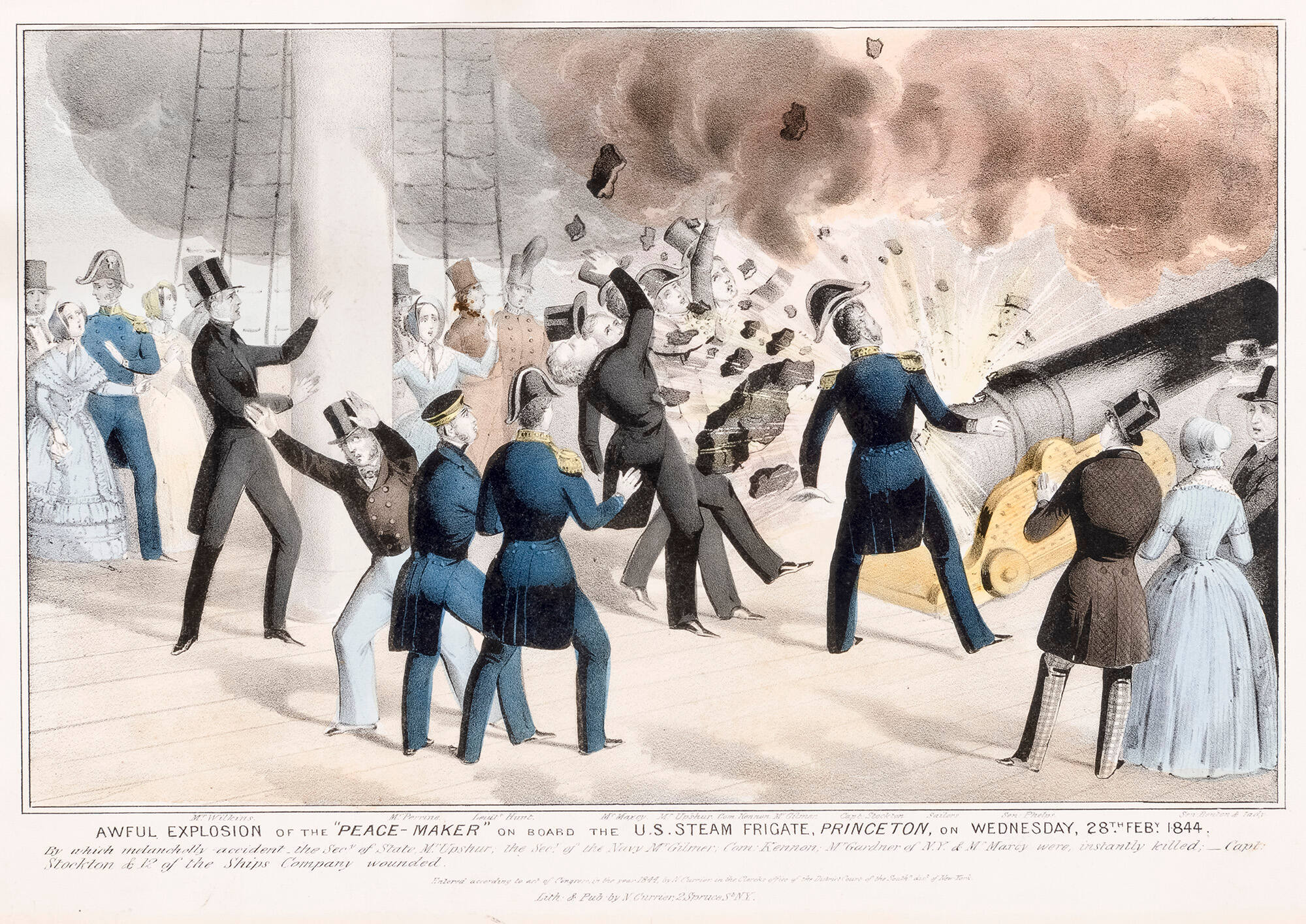 Awful Explosion of the "Peace-Maker" on Board the U.S. Steam Frigate, Princeton, on Wednesday, 28th Feby. 1844