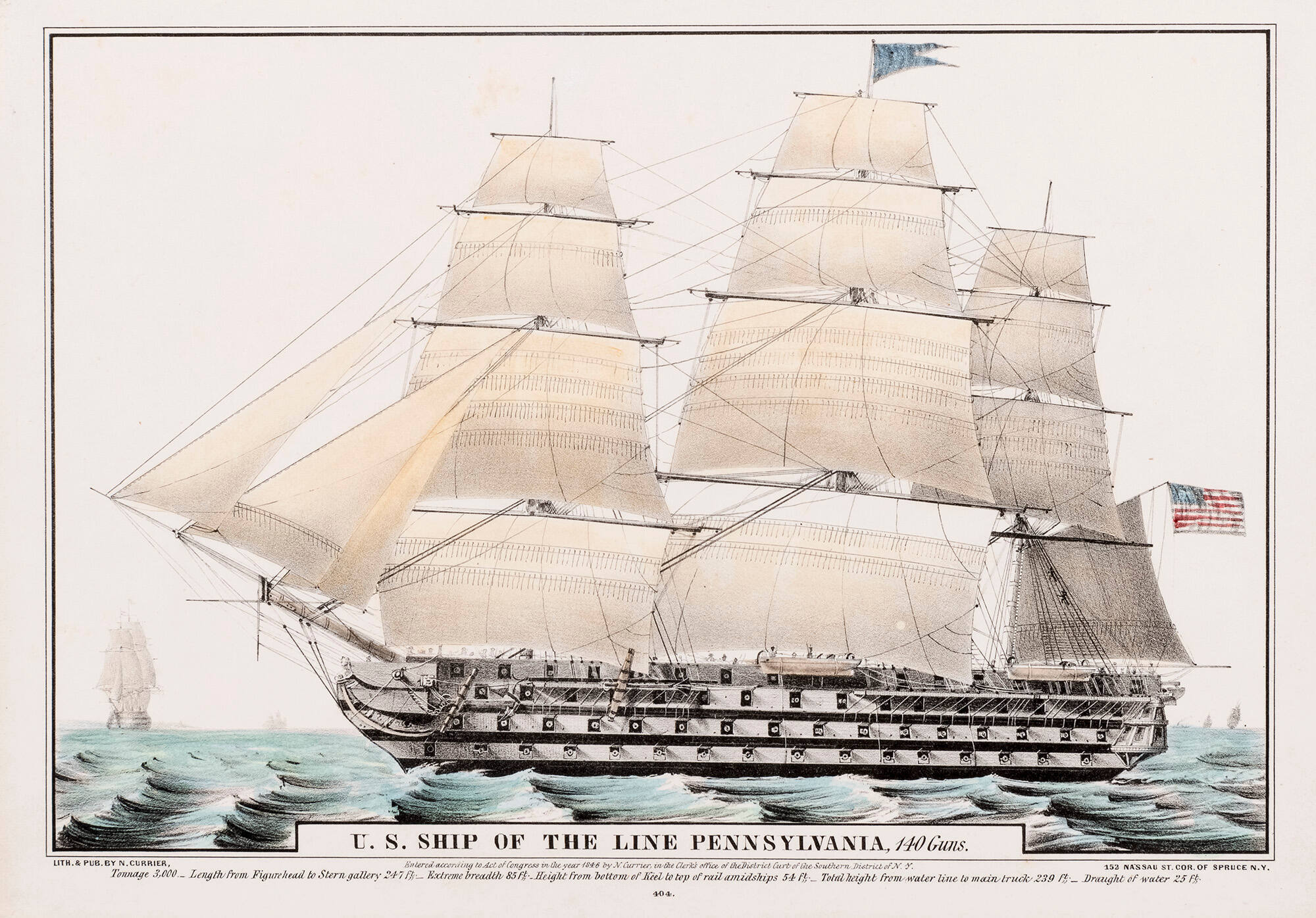 U.S. Ship of the Line Pennsylvania, 140 Guns