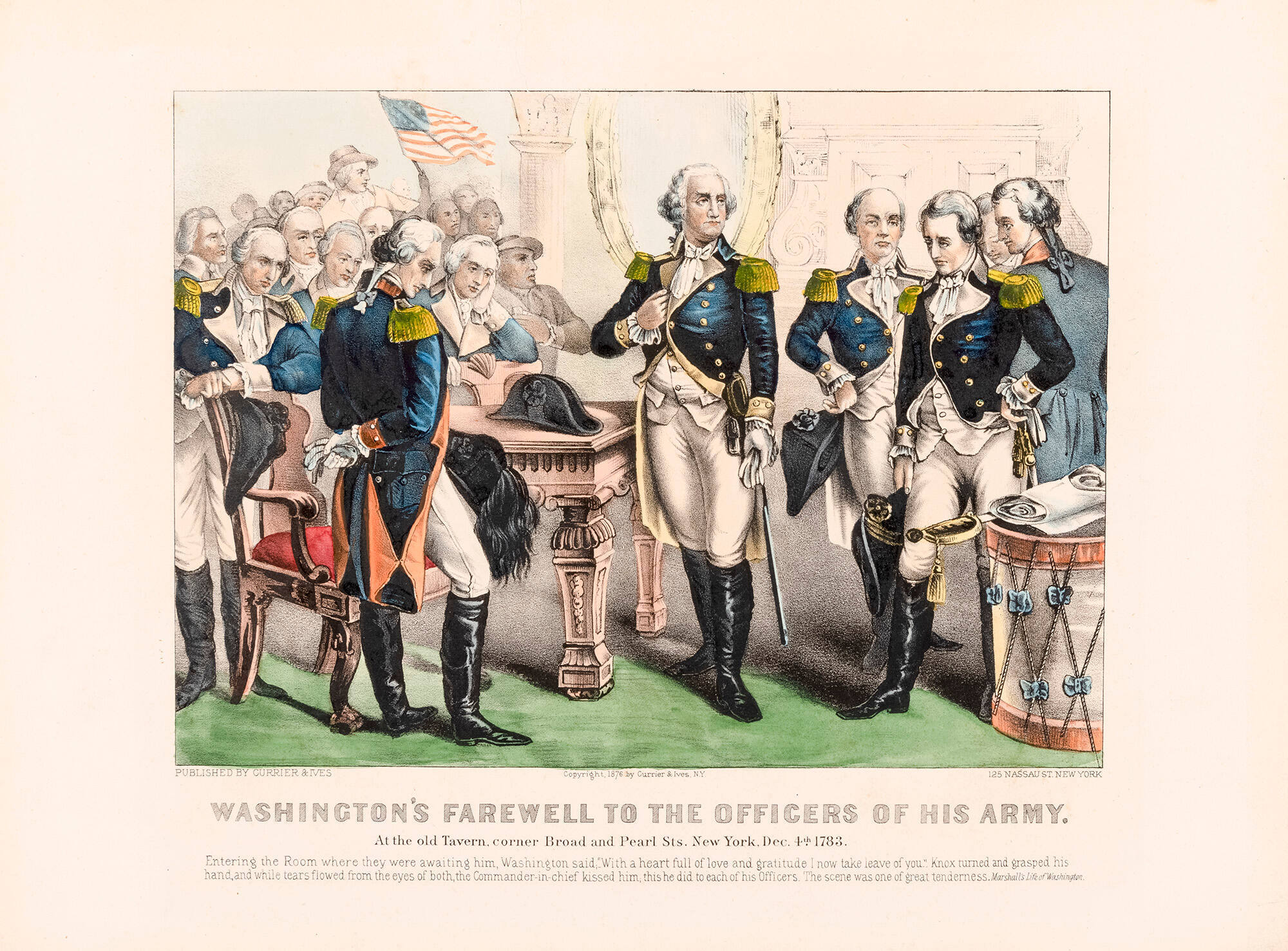 Washington's Farewell to the Officers of His Army: At the Old Tavern, Corner Broad and Pearl Sts. New York, Dec. 4th 1783