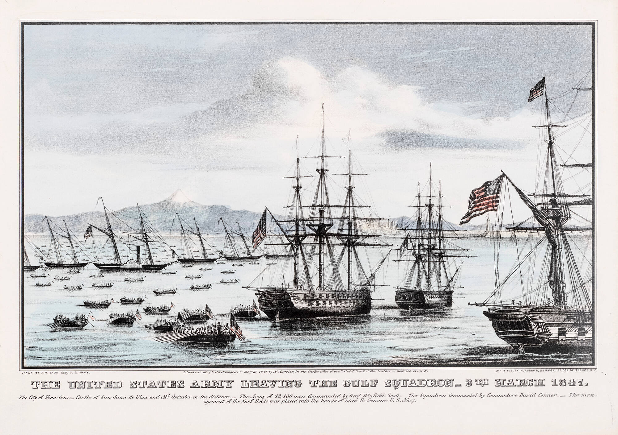 The United States Army Leaving the Gulf Squadron_9th March 1847