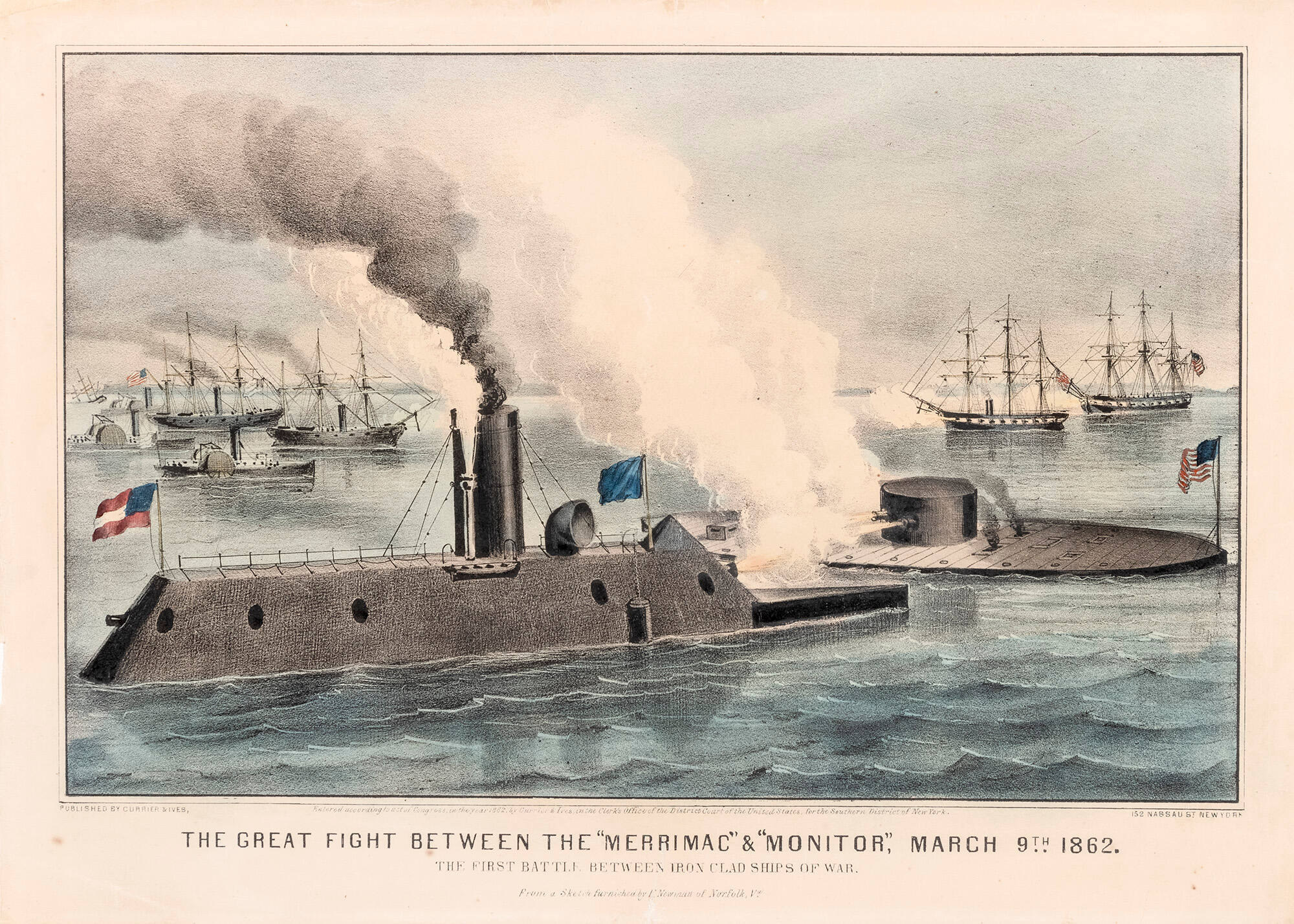 The Great Fight Between the "Merrimac" & "Monitor," March 9th 1862: The First Battle Between Iron Clad Ships of War