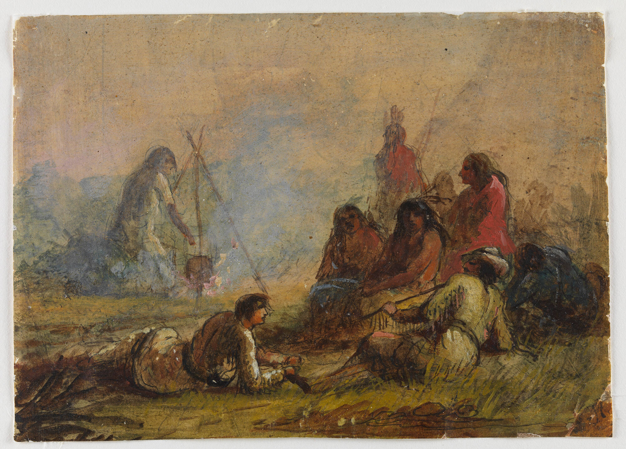 Group of Trappers and Indians