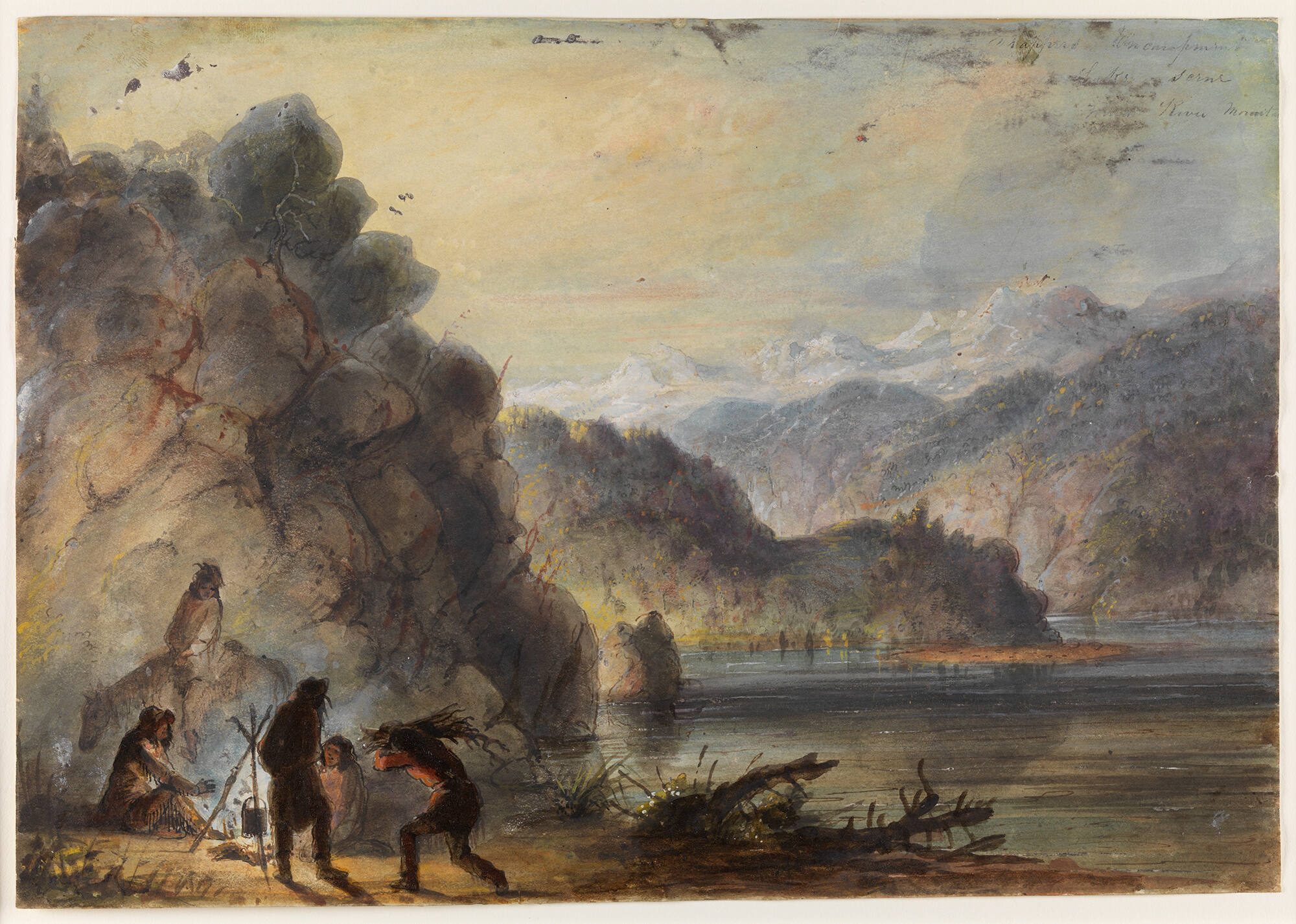 Trapper's Encampment – Lake Scene, Rocky Mountains