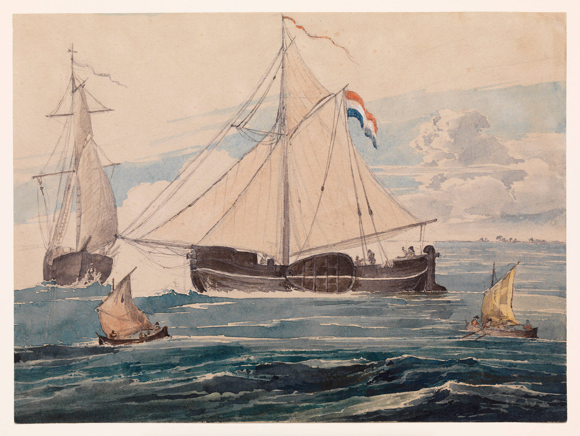 Gunboat near Helvoet, Holland