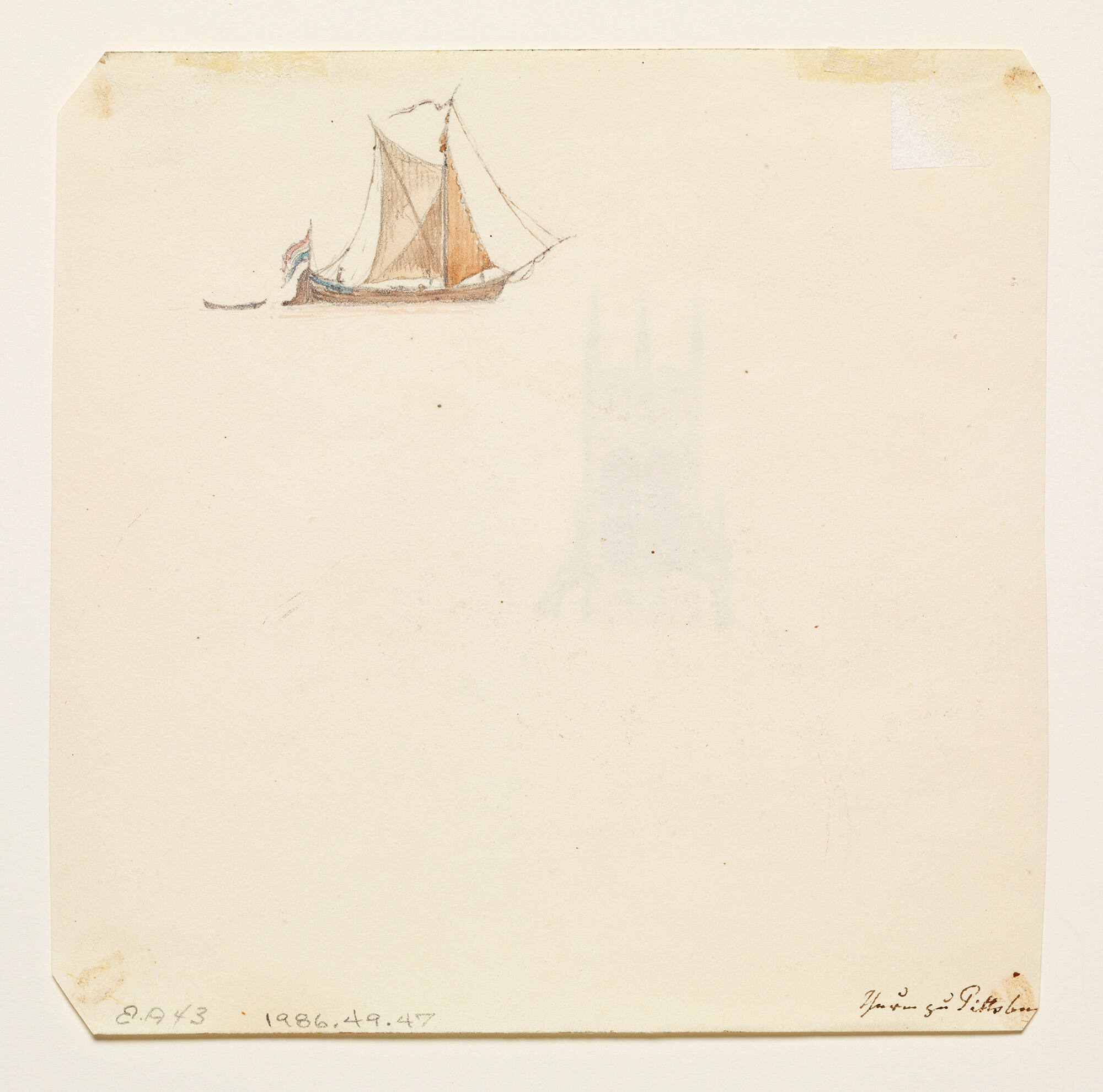 Untitled (small aquarelle of a sailboat)