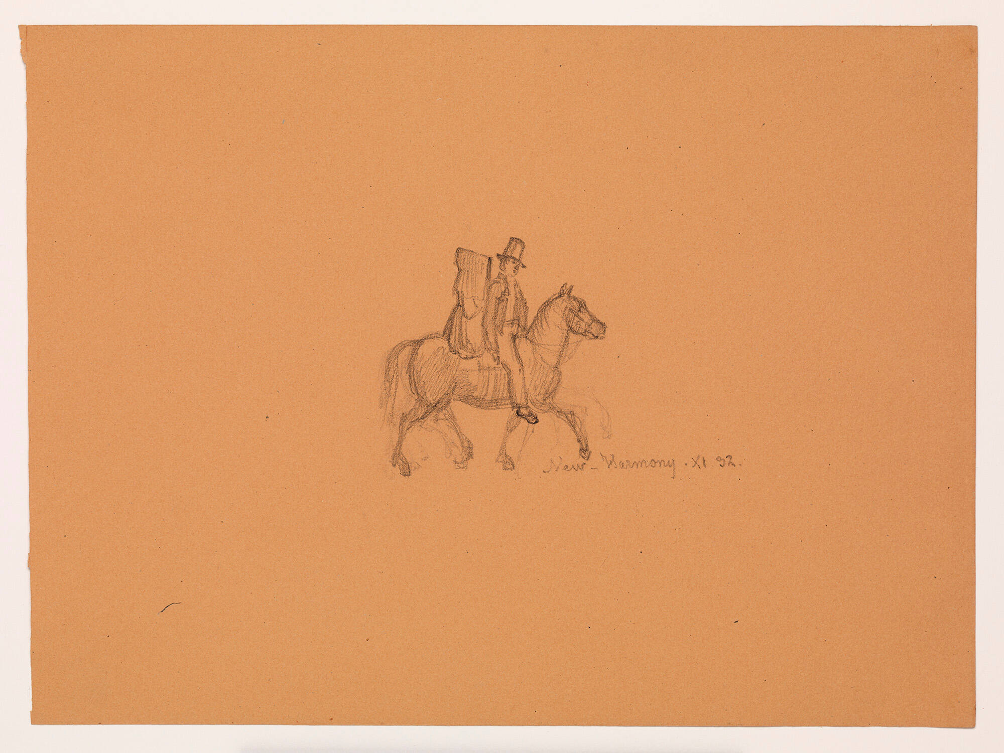 Backwoods Man and Woman on Horseback