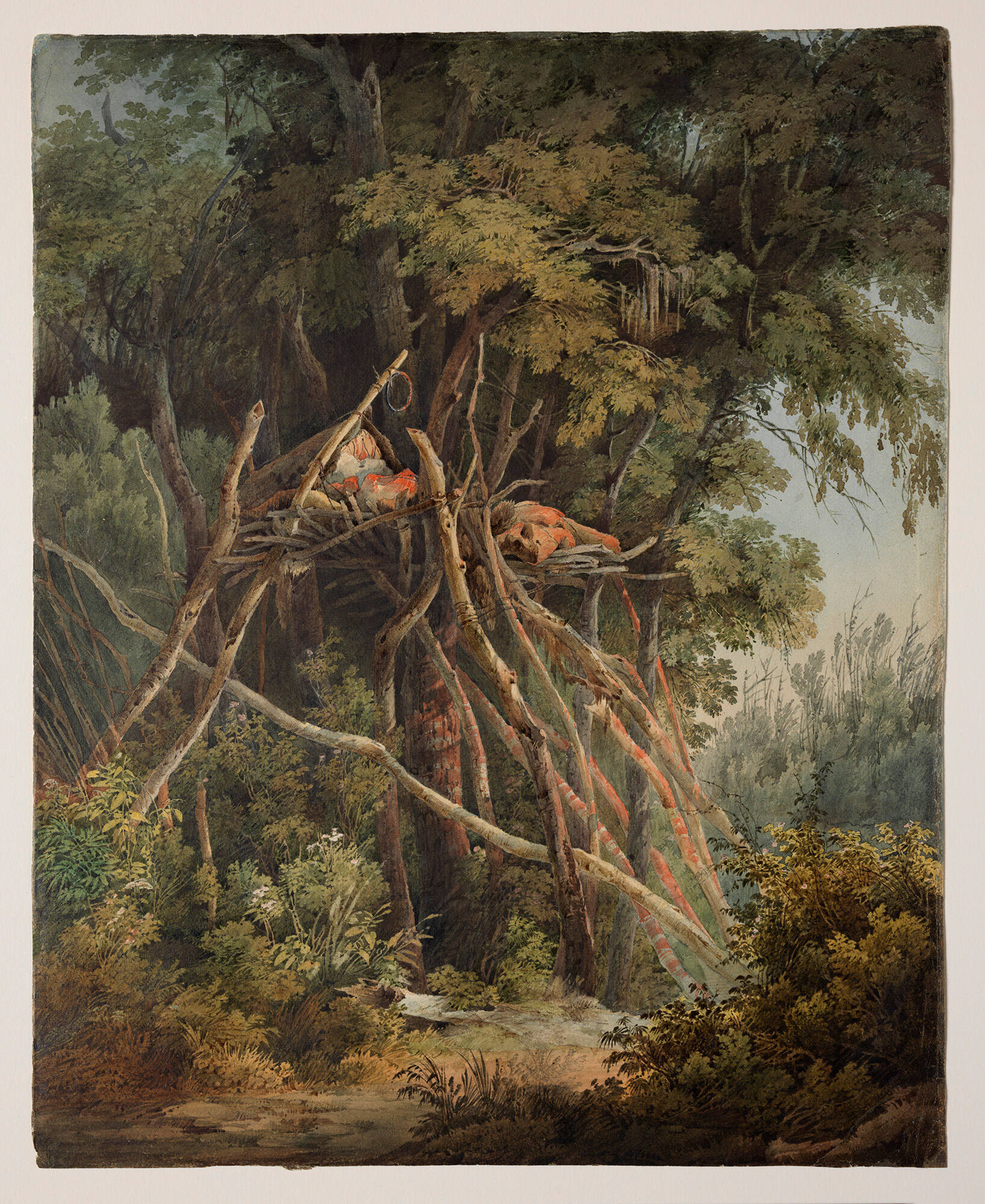 Assiniboine Burial Scaffold