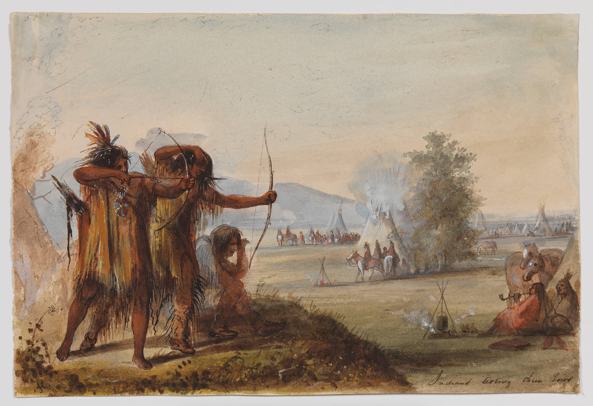 Indians Testing Their Bows