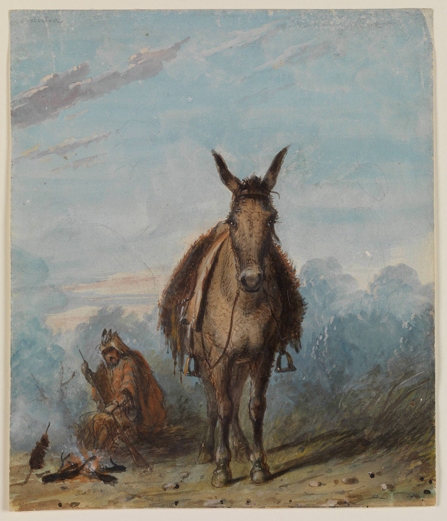 A Trapper in his Solitary Camp