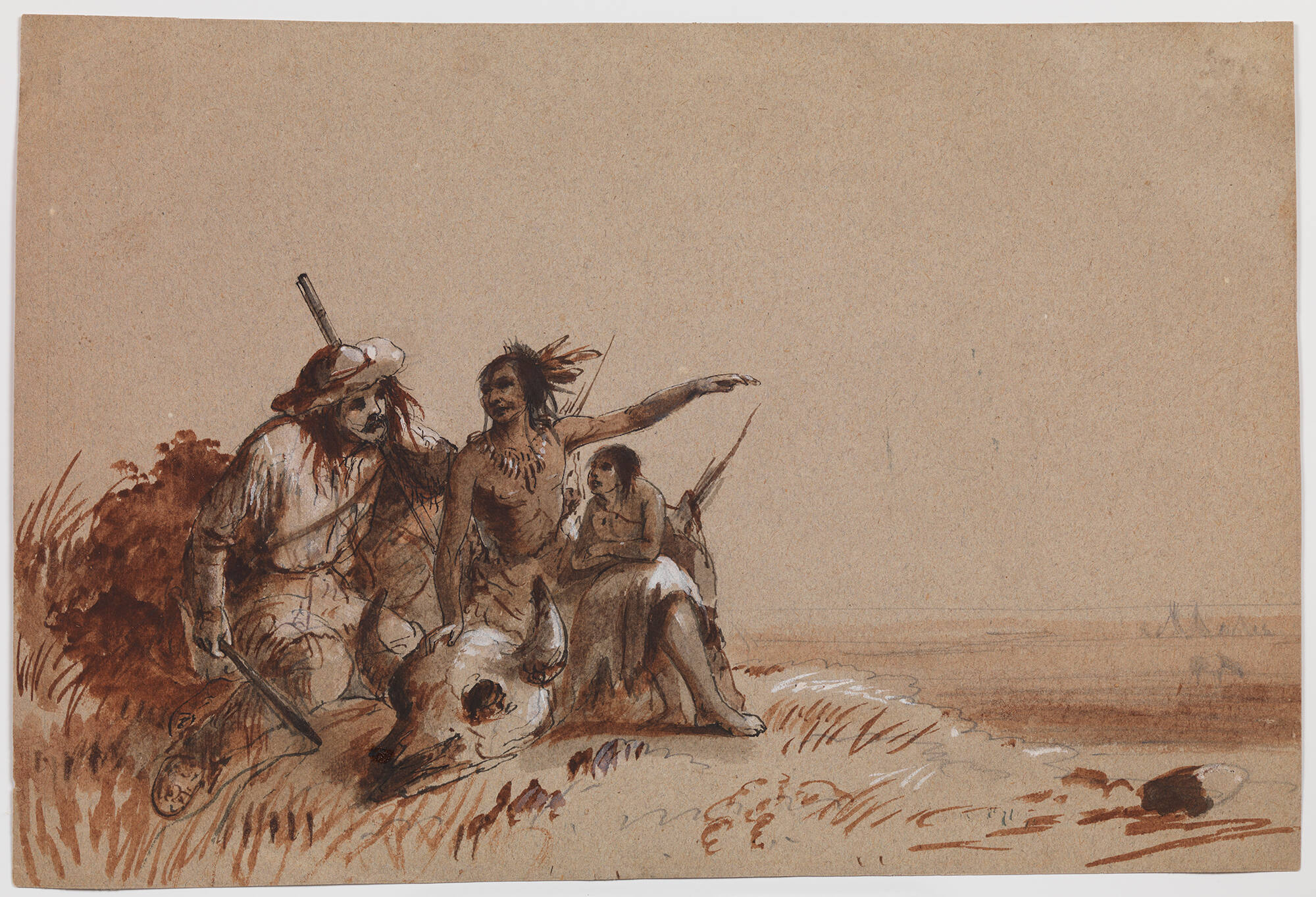 Kansas Indian Recounting to a Trapper by Signs the Migration of Buffalo
