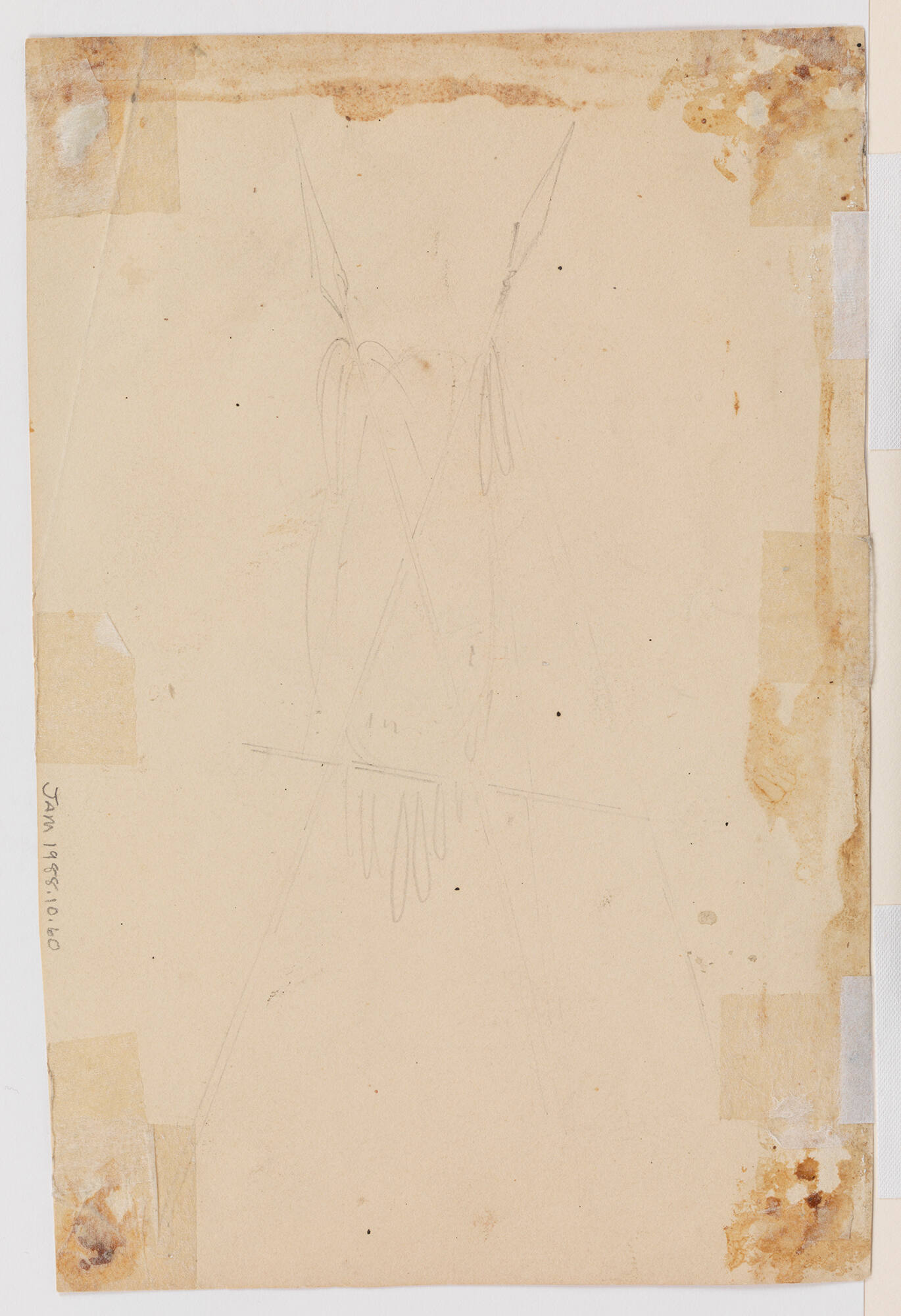 Untitled (sketch of a shield with two crossed lances)