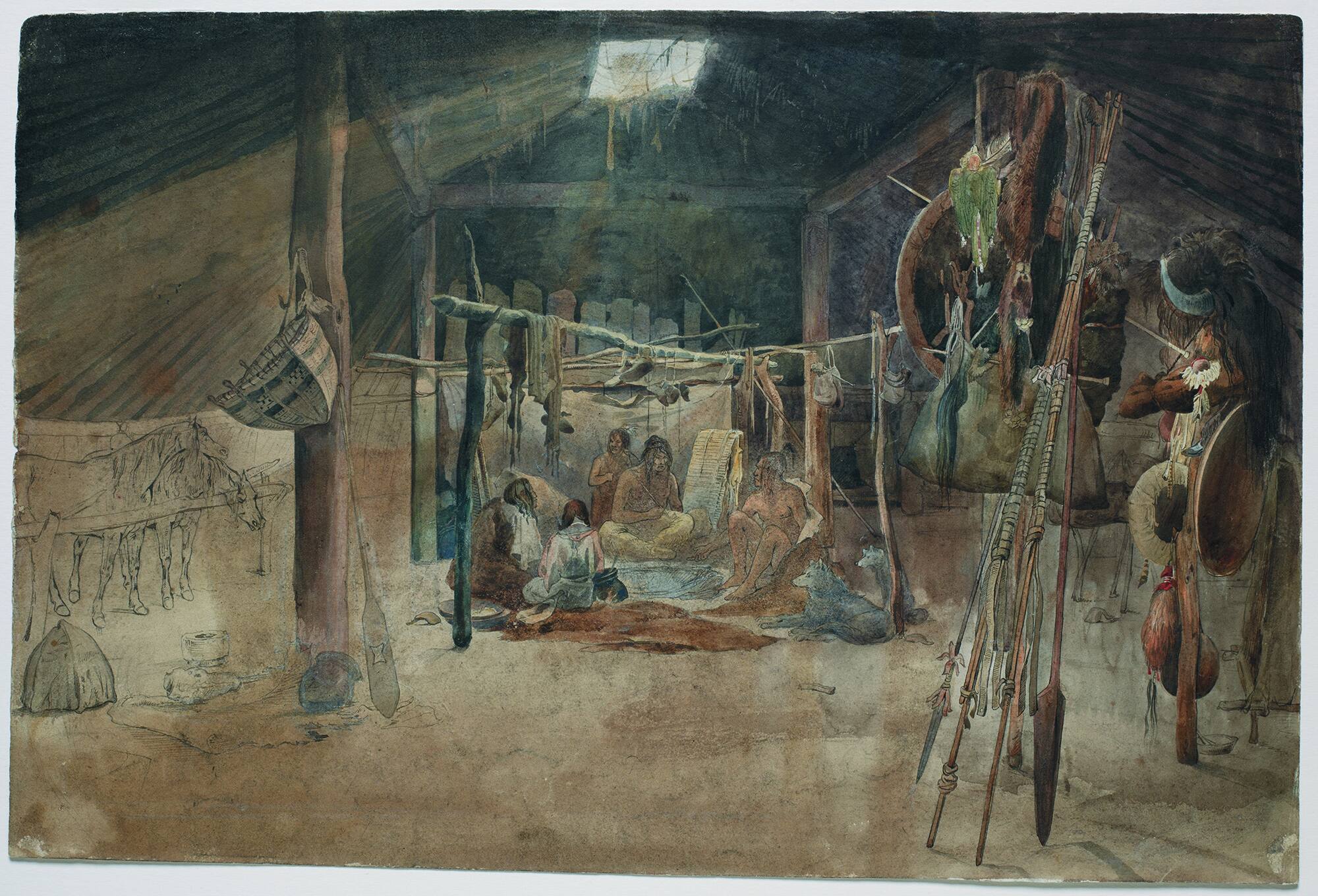 Interior of a Mandan Earth Lodge