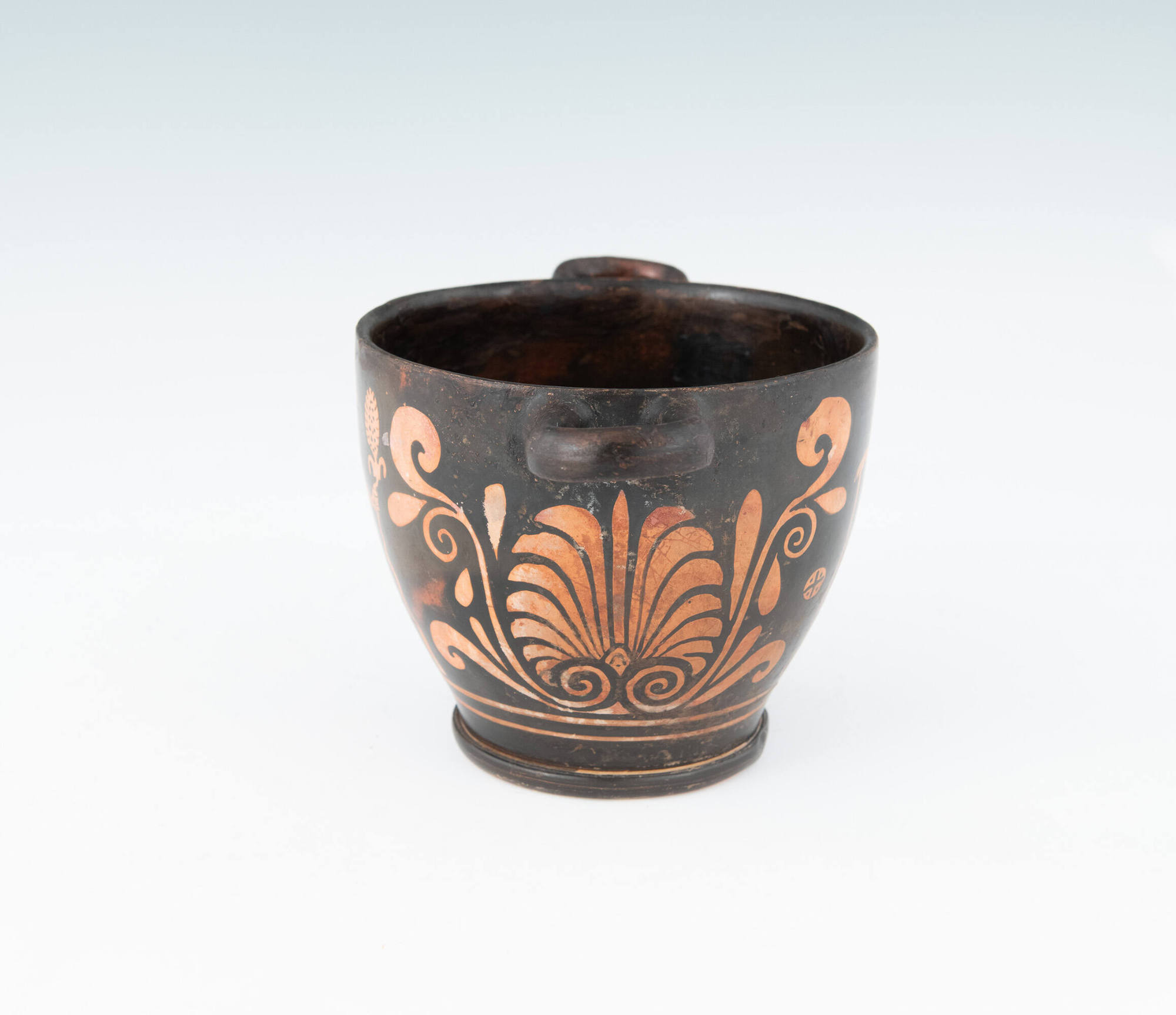 Red-Figure Skyphos (handled wine cup) with Youth Holding a Strigil